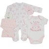 M15916: Baby Pink "I Love Mummy" 5 Piece Mesh Bag Gift Set (0-9 Months)
